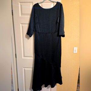 Emerald Green Satin Style Boden Dress  Asymmetrical Size 12